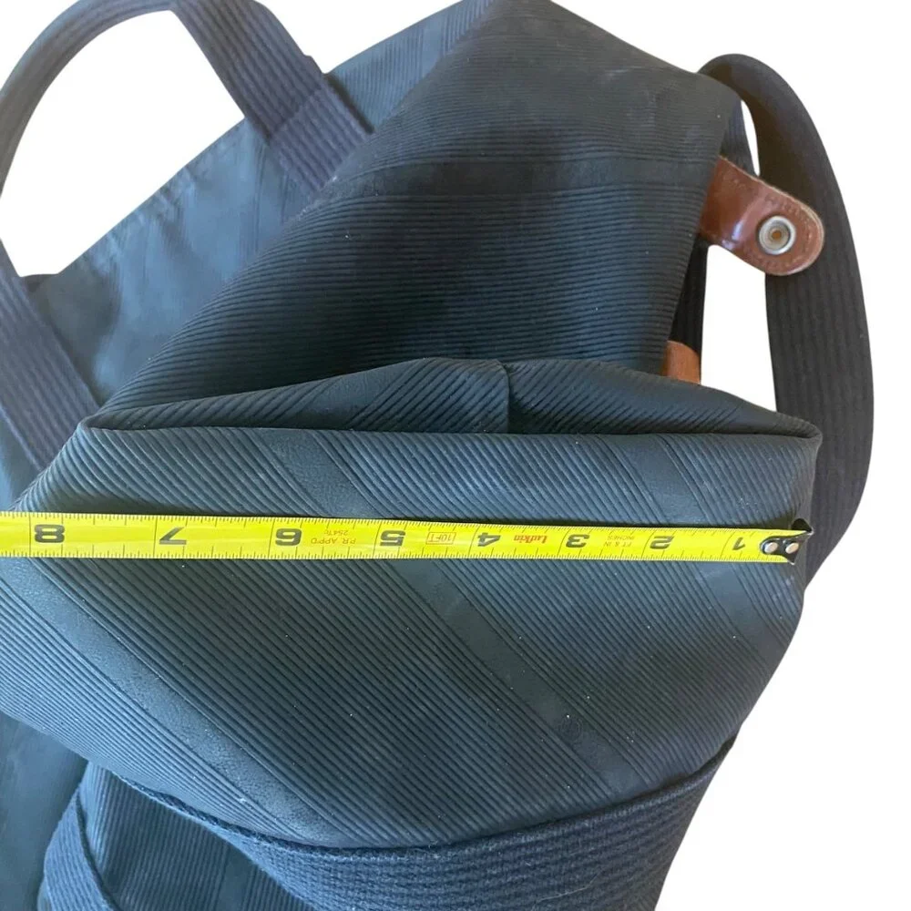 Chanterelle Repurposed Rubber Duffel Bag Adjustable Strap Leather‎ Accents